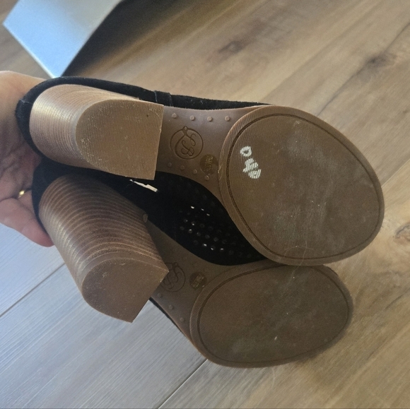 Lucky Brand Larise Cut Out Open Toe Ankle Bootie Womens 7.5 Black Slip O… - Picture 9 of 9